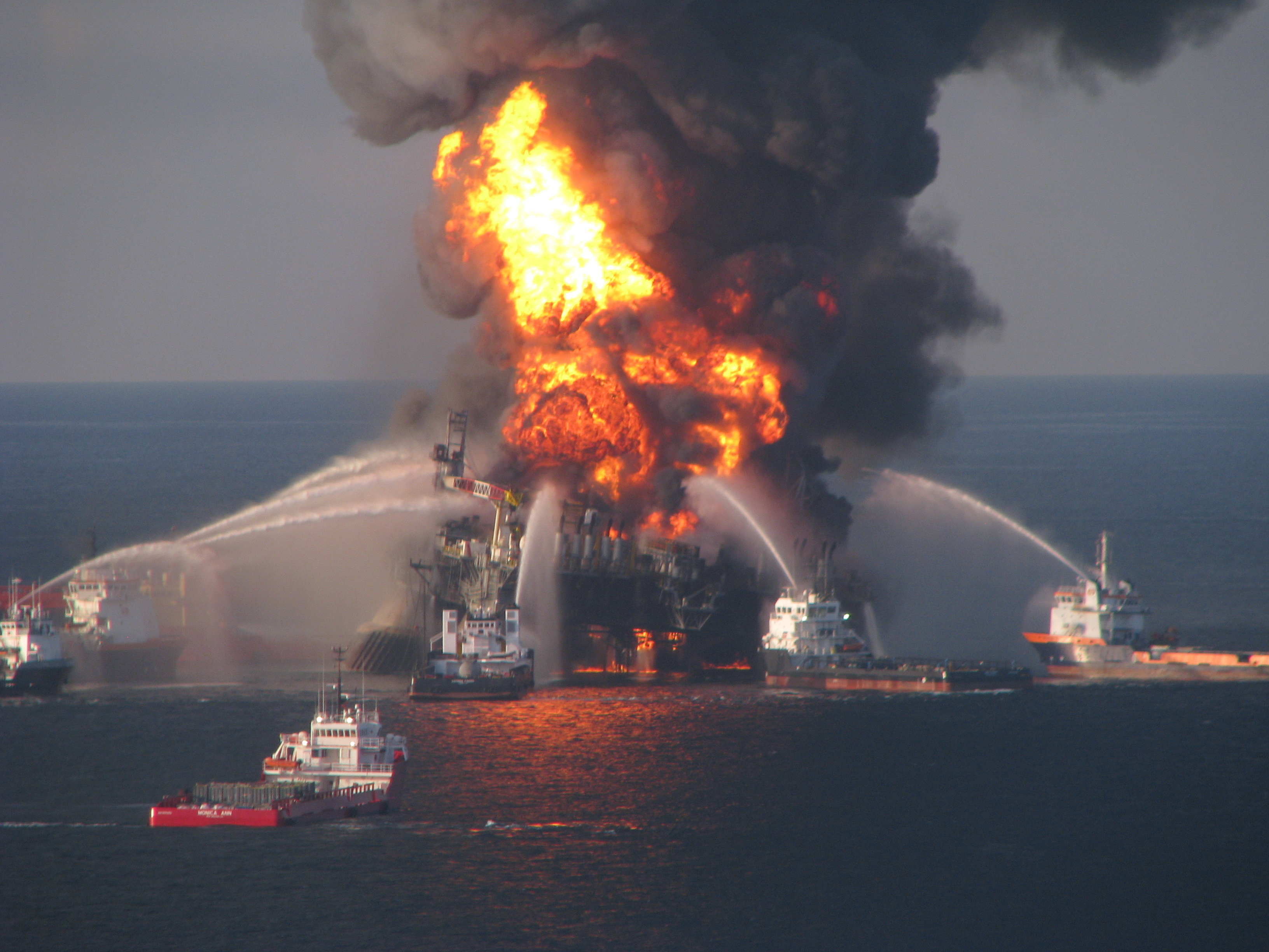 Photo of the devastating Deepwater Horizon oil spill. (U.S. Coast Guard)